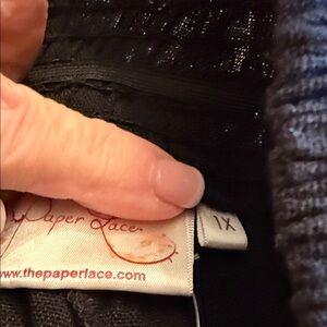 Paper Lace pants 1X black new heavy linen  fabulous